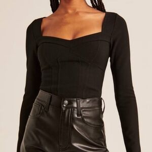 Abercrombie & Fitch Long-Sleeve Sweetheart Corset Top
